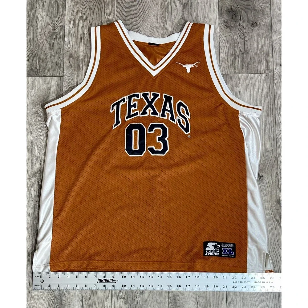 Vintage Texas LongHorns Basketball Jersey #03 Big 12. Starter Embroidered Sz. XL